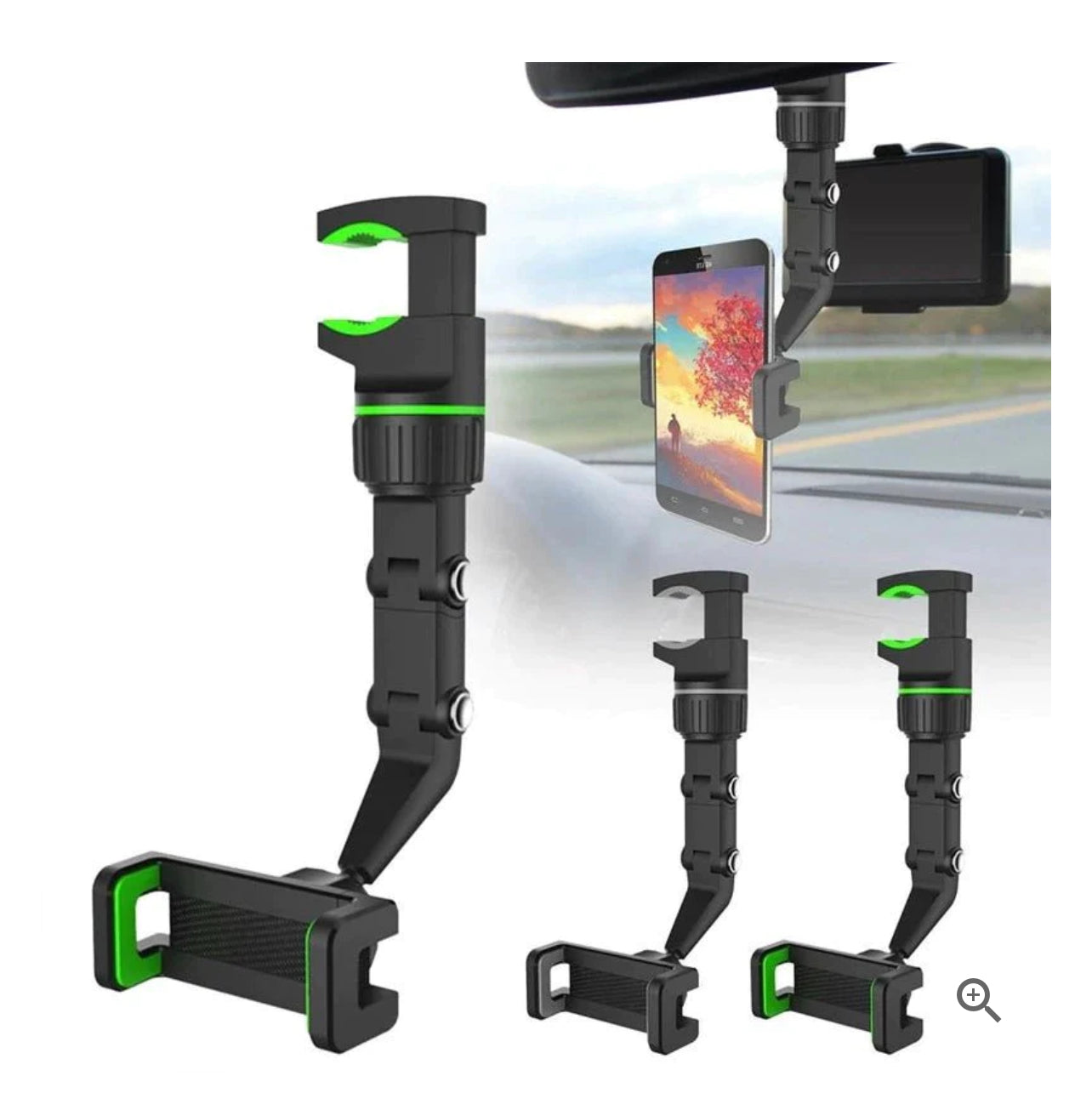 2 Lentes Visión HD + Soporte Celular Retrovisor 360°