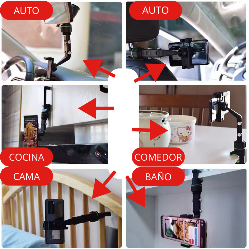 2 Lentes Visión HD + Soporte Celular Retrovisor 360°