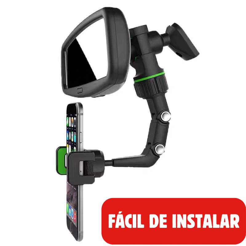 2 Lentes Visión HD + Soporte Celular Retrovisor 360°
