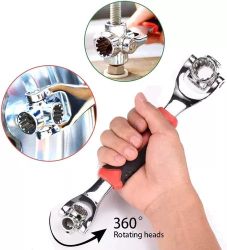 Llave Universal 48 en 1 + Metro Nivel Láser 6 en 1