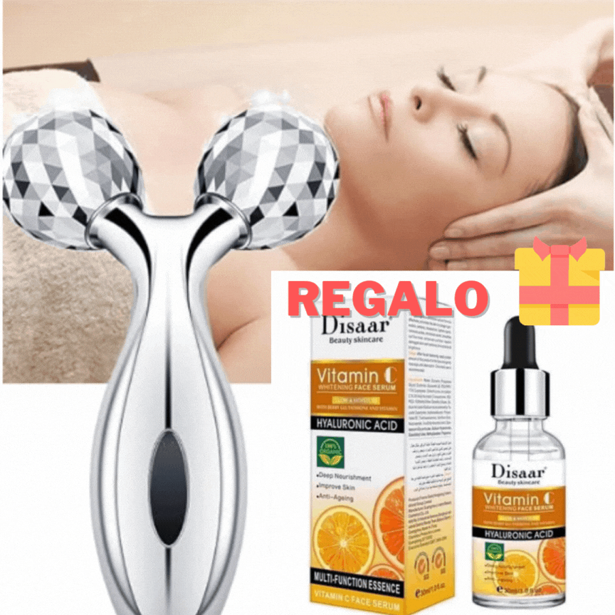 Masajeador Facial y Corporal 3D + Serum Vitamina C de 🎁 REGALO 🎁