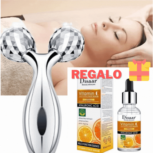 Masajeador Facial y Corporal 3D + Serum Vitamina C de 🎁 REGALO 🎁