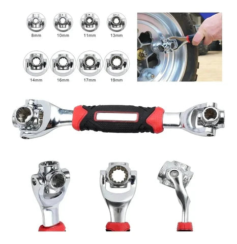 Llave Universal 48 en 1 + Metro Nivel Láser 6 en 1