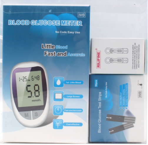 Medidor de Glicemia Digital + 50 Tiras Reactivas + 50 Lancetas