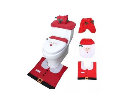 🎄 Pack Navideño de Decoración Baño + 6 Gorros de Viejo Pascuero